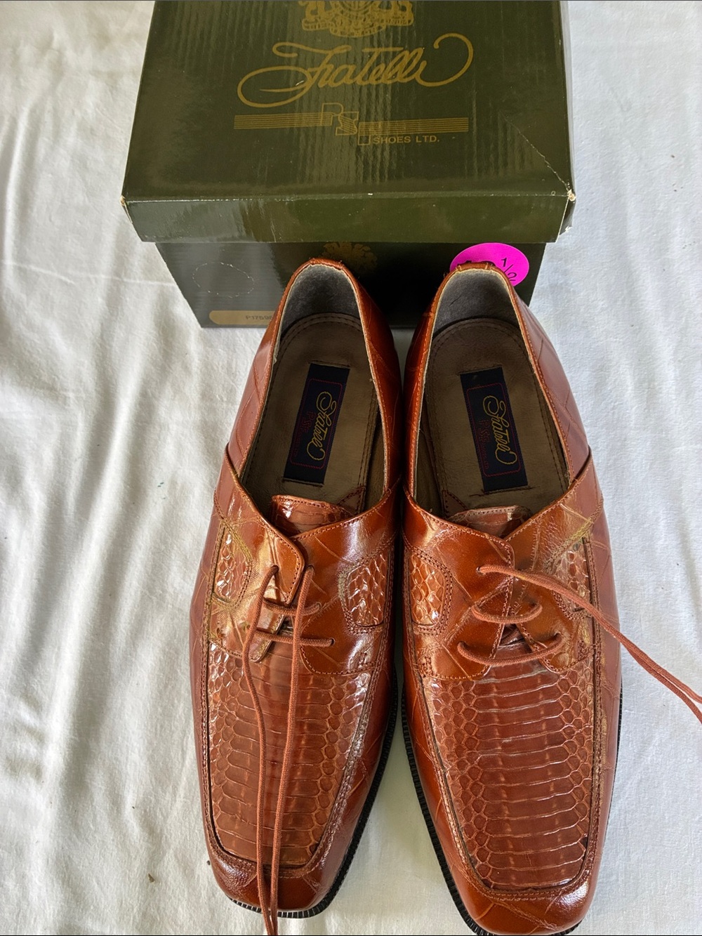Fratelli Men’s Brown Snake Skin Dress Shoes